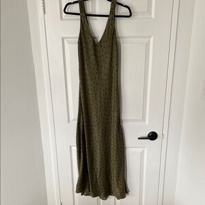 Zara Olive Green Polka Dot Maxi Dress